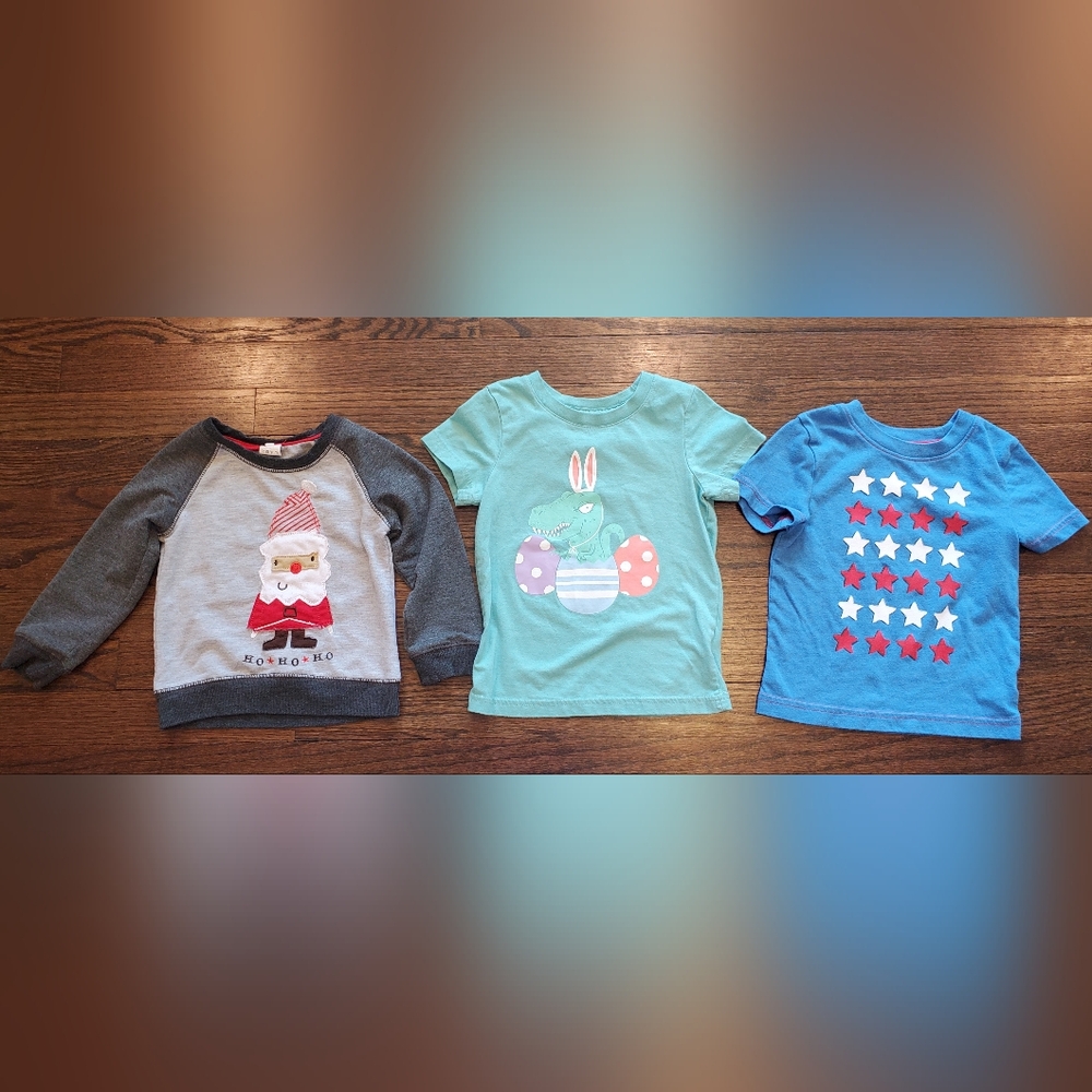 Lot of Toddler Holiday Shirts- 18M-2T
